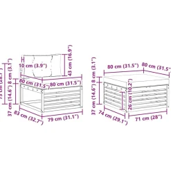 vidaXL Conjunto de sofás de exterior 4 pcs Natural y antracita Discount