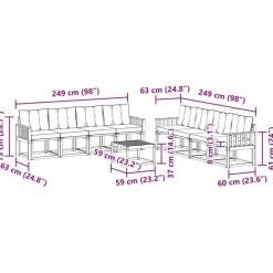 vidaXL Conjuntos De Muebles-Conjunto de sofás de exterior con cojín 9 pcs