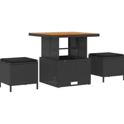 vidaXL Conjunto de sofás de jardín 10 pcs ratán sintético Negro