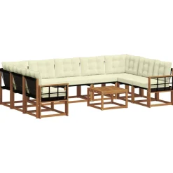 vidaXL Conjuntos De Muebles-Conjunto de sofás de exterior con cojín 10 pcs