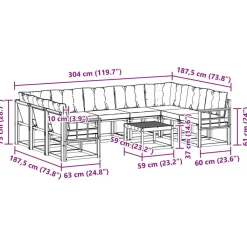 vidaXL Conjuntos De Muebles-Conjunto de sofás de exterior con cojín 10 pcs