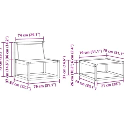 vidaXL Conjunto de sofás de exterior con cojín 4 pcs Natural y negro Online