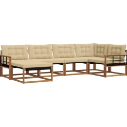 vidaXL Conjuntos De Muebles-Conjunto de sofás de exterior con cojín 6 pcs