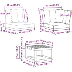 vidaXL Conjunto de sofás de exterior con cojín 7 pcs Natural y crema Online