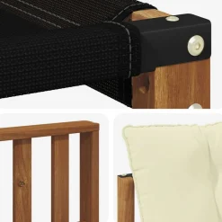 vidaXL Conjunto de sofás de exterior con cojín 6 pcs Natural y crema Clearance