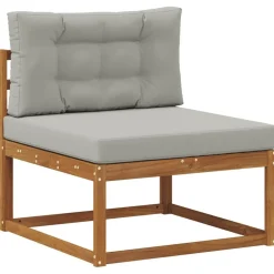 vidaXL Conjunto de sofás de exterior 8 pcs Gris Natural y Claro Gris claro y natural Online
