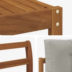 vidaXL Conjunto de sofás de exterior 8 pcs Gris Natural y Claro Gris claro y natural Online