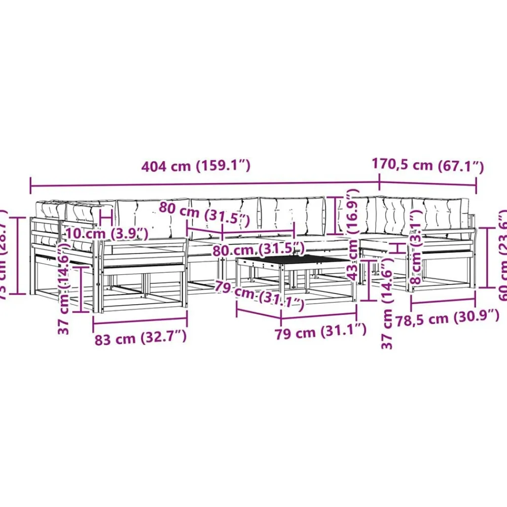 vidaXL Conjunto de sofás de exterior 8 pcs Gris Natural y Claro Gris claro y natural Online