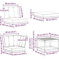 vidaXL Conjuntos De Muebles-Conjunto de sofás de exterior 8 pcs Gris Natural y Claro