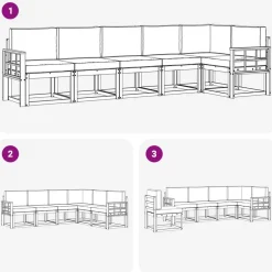 vidaXL Conjuntos De Muebles-Conjunto de sofás de exterior 6 pcs Gris Natural y Claro