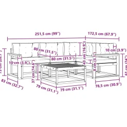 vidaXL Conjuntos De Muebles-Conjunto de sofás de exterior 5 pcs