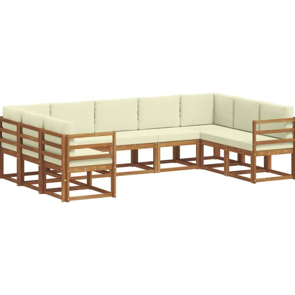 vidaXL Conjuntos De Muebles-Conjunto de sofás de exterior con cojín 9 pcs