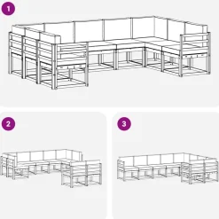 vidaXL Conjuntos De Muebles-Conjunto de sofás de exterior con cojín 9 pcs
