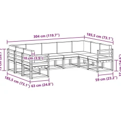 vidaXL Conjuntos De Muebles-Conjunto de sofás de exterior con cojín 9 pcs