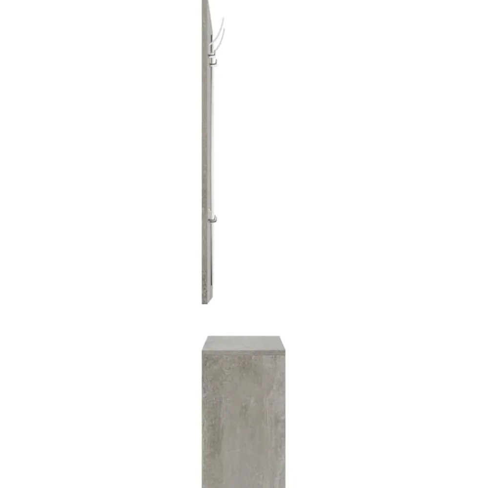 vidaXL Productos Del Hogar-Conjunto de zapatero 3 en 1 madera contrachapada gris hormigón
