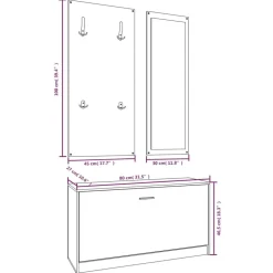 vidaXL Conjunto de zapatero 3 en 1 madera contrachapada Blanco Hot