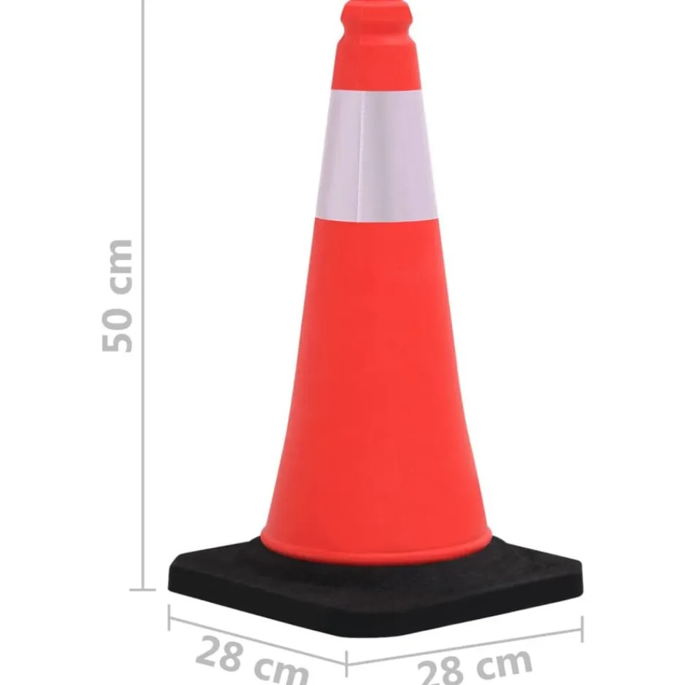 vidaXL Avisos-Conos de tráfico reflectantes con base pesada 4 uds 50 cm
