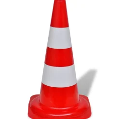 vidaXL Avisos-Conos de tráfico reflectantes 10 unidades rojo y blanco 50 cm