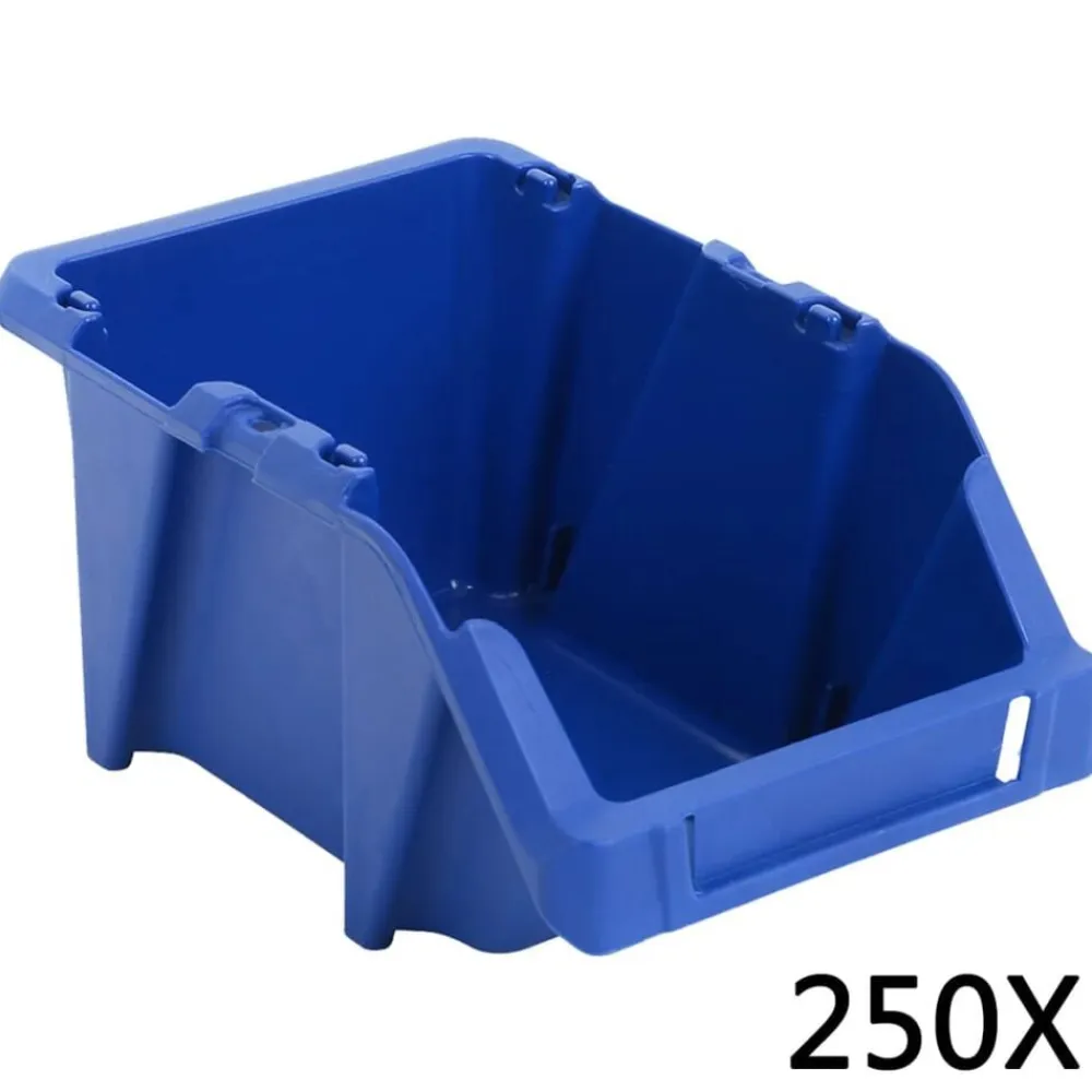 vidaXL Accesorios De Bricolaje-Contenedores almacenaje apilables 103x165x76 mm azul 250 uds