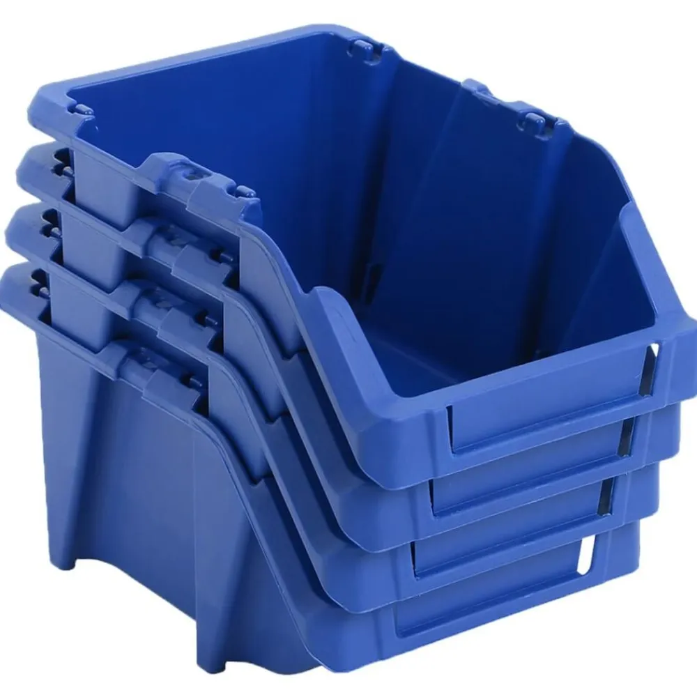 vidaXL Accesorios De Bricolaje-Contenedores almacenaje apilables 103x165x76 mm azul 250 uds