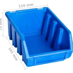 vidaXL Accesorios De Bricolaje-Contenedores de almacenaje apilables 20 unidades plástico azul