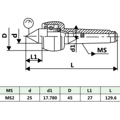 vidaXL Herramientas-Contrapunto rotativo MT2