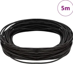 vidaXL Cordón de cuero Marrón Oscuro Ø1 mm x 5 m Cuero Marr&oacute;n oscuro Discount