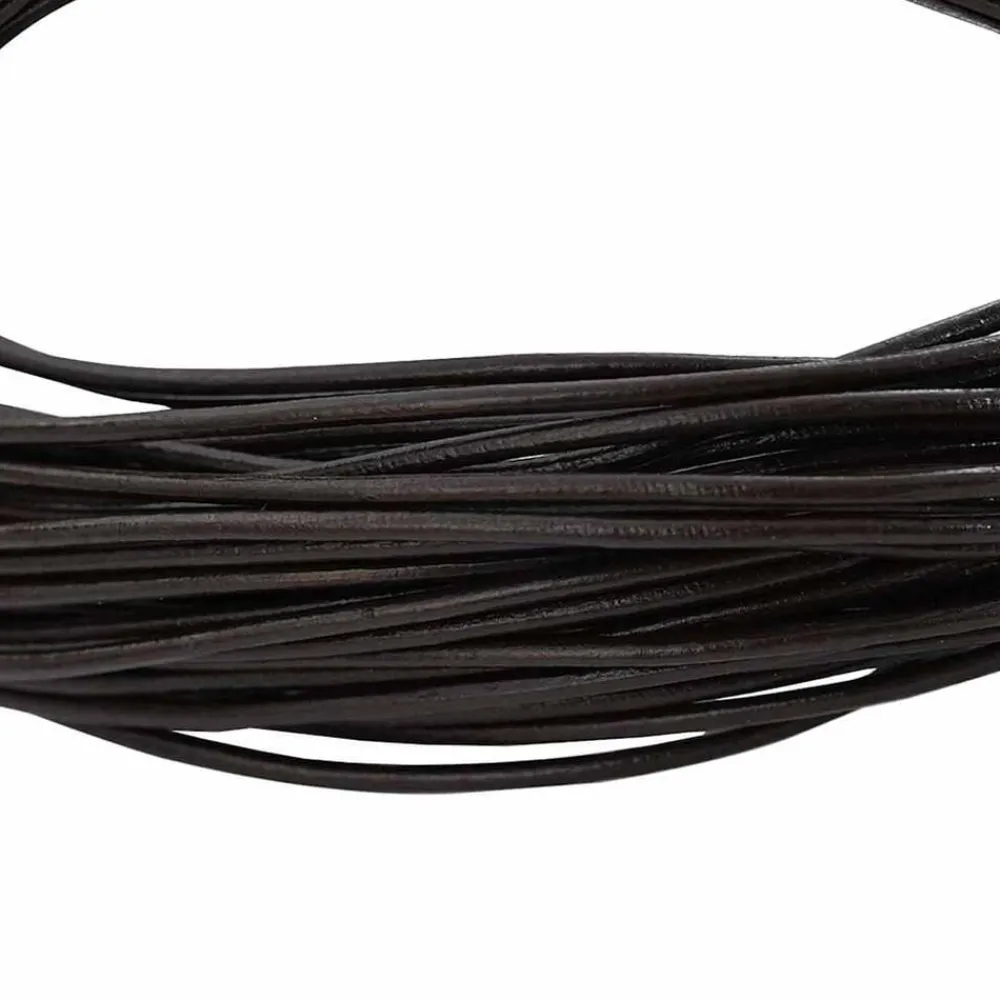 vidaXL Cordón de cuero Marrón Oscuro Ø1 mm x 5 m Cuero Marrón oscuro Discount