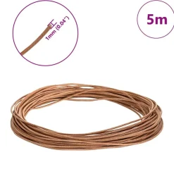 vidaXL Arte Y Ocio-Cordón de cuero Marrón Ø1 mm x 5 m Cuero