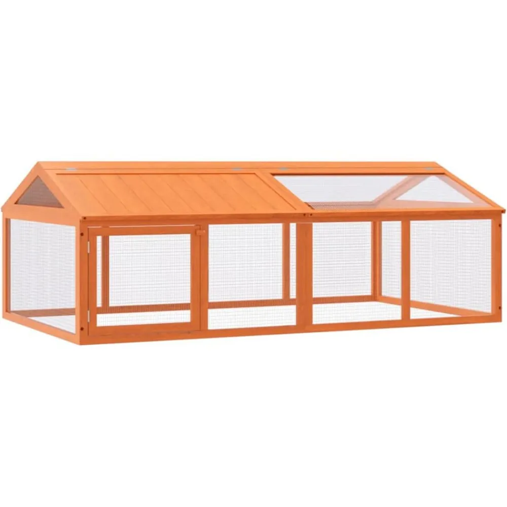 vidaXL Productos Para Mascotas-Corral de madera maciza pino marrón 200x112,5x74 cm