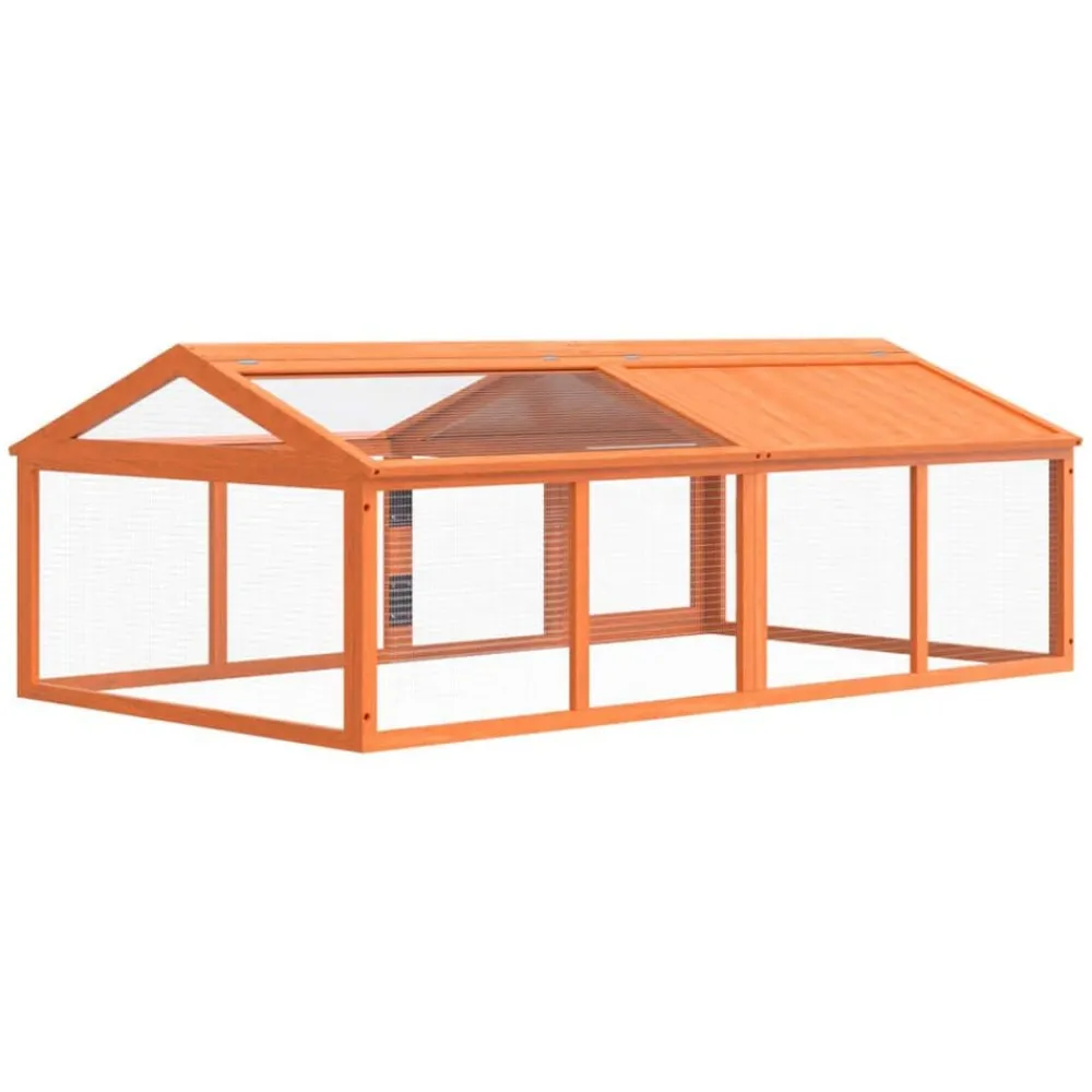 vidaXL Productos Para Mascotas-Corral de madera maciza pino marrón 200x112,5x74 cm