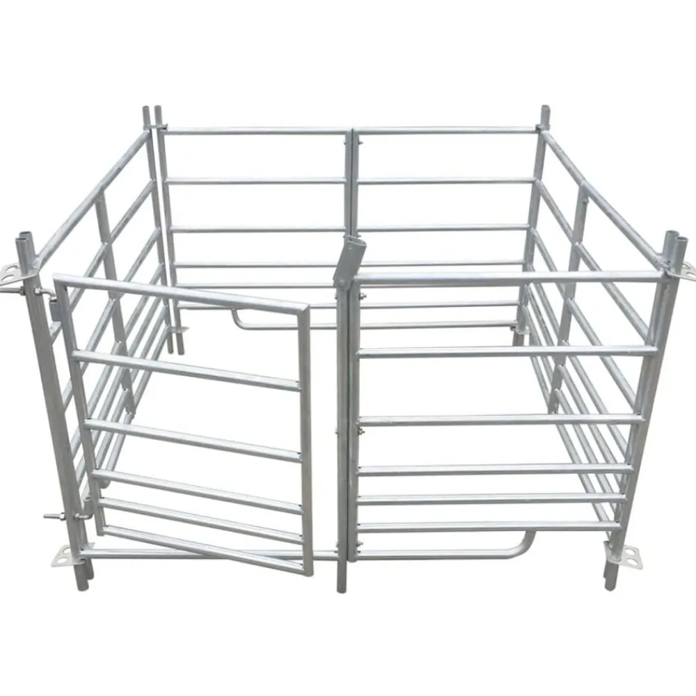 vidaXL Corral para ovejas de 4 paneles acero galvanizado 137x137x92 cm Sale