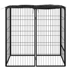 vidaXL Productos Para Mascotas-Corral para perros 6 paneles acero con recubrimiento en polvo
