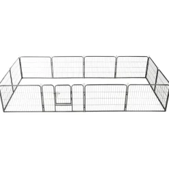vidaXL Productos Para Mascotas-Corral para perros 12 paneles de acero 80x60 cm negro