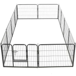 vidaXL Productos Para Mascotas-Corral para perros 12 paneles de acero 80x60 cm negro