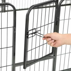 vidaXL Productos Para Mascotas-Corral para perros 12 paneles de acero 80x60 cm negro