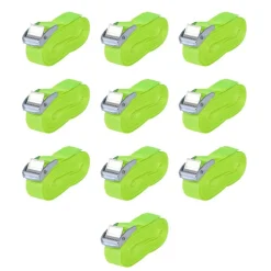 vidaXL Accesorios De Bricolaje-Correas 10 unidades verde fluorescente 0,25 T 5 mx 25 mm