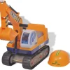 vidaXL Juguetes-correpasillos excavadora de plástico de color amarillo