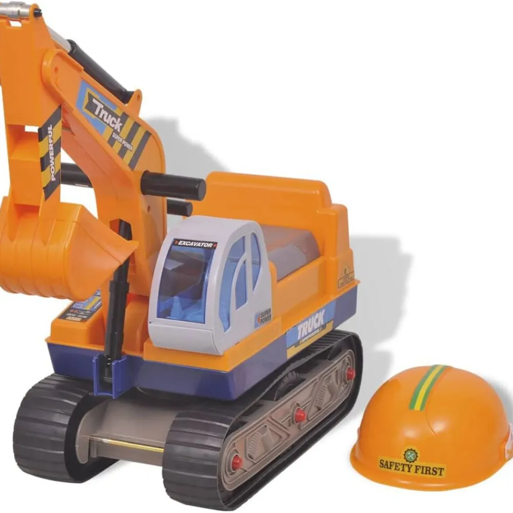 vidaXL Juguetes-correpasillos excavadora de plástico de color amarillo