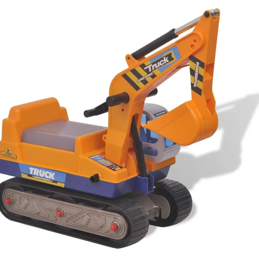 vidaXL Juguetes-correpasillos excavadora de plástico de color amarillo