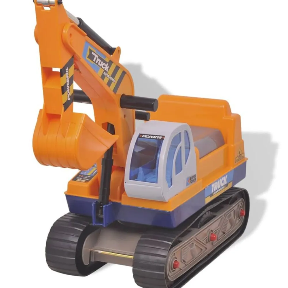 vidaXL Juguetes-correpasillos excavadora de plástico de color amarillo
