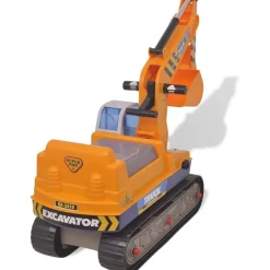 vidaXL Juguetes-correpasillos excavadora de plástico de color amarillo