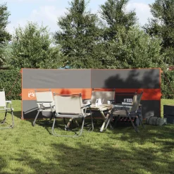 vidaXL Cortaviento de camping impermeable gris naranja 344x120 cm Gris y naranja New
