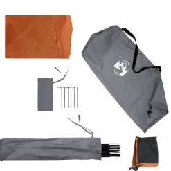 vidaXL Cortaviento de camping impermeable gris naranja 340x130 cm Gris y naranja New