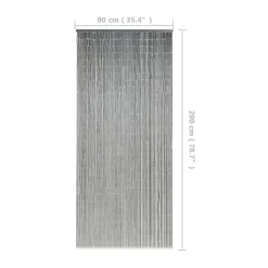 vidaXL Cortina de bambú para puerta contra insectos 90x200 cm Gris oscuro Outlet