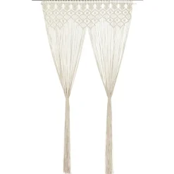 vidaXL Cortina de macramé algodón 140x240 cm Crema Best
