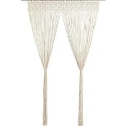 vidaXL Cortina de macramé algodón 140x240 cm Crema Outlet