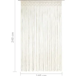 vidaXL Cortina de macramé algodón 140x240 cm Crema Outlet