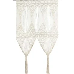 vidaXL Cortina de macramé algodón 140x240 cm Crema Outlet