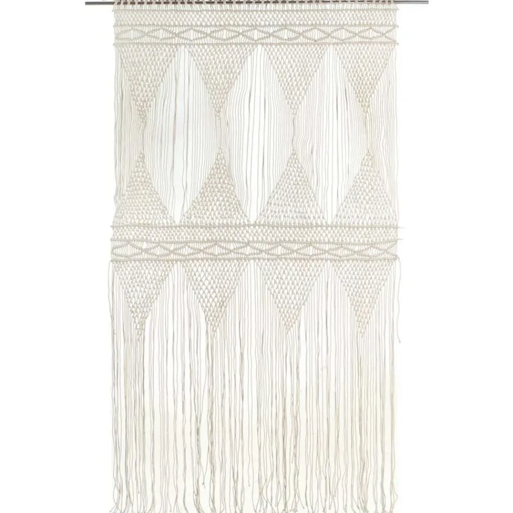 vidaXL Cortina de macramé algodón 140x240 cm Crema Outlet